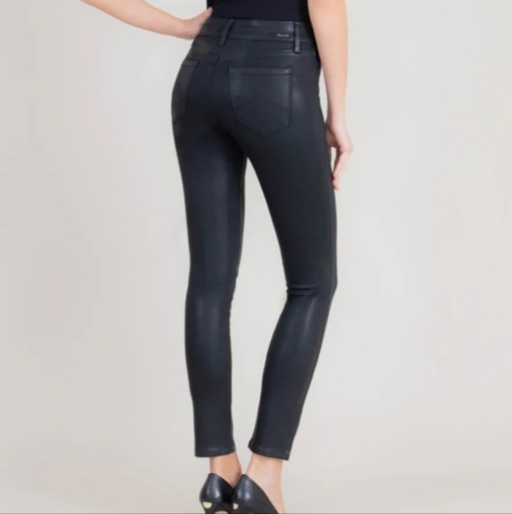Level 99 NEW Black Liza Jeans Size 32 14 Wax Coated